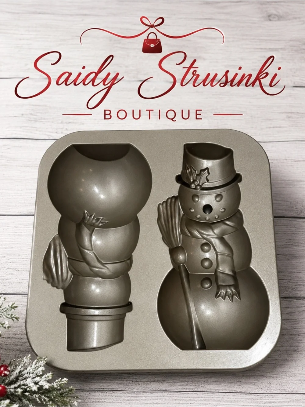 Nordic Ware 10 Cup 3D Snowman Cake Baking Pan Mold Cast Aluminum USA holidays